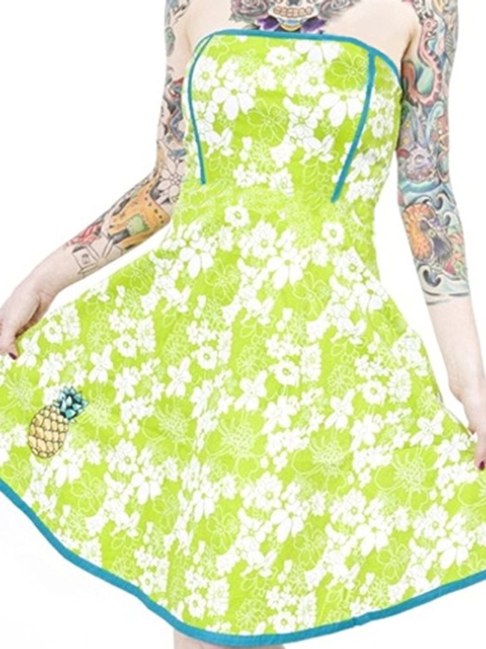 Sourpuss Strapless Pineapple Dress